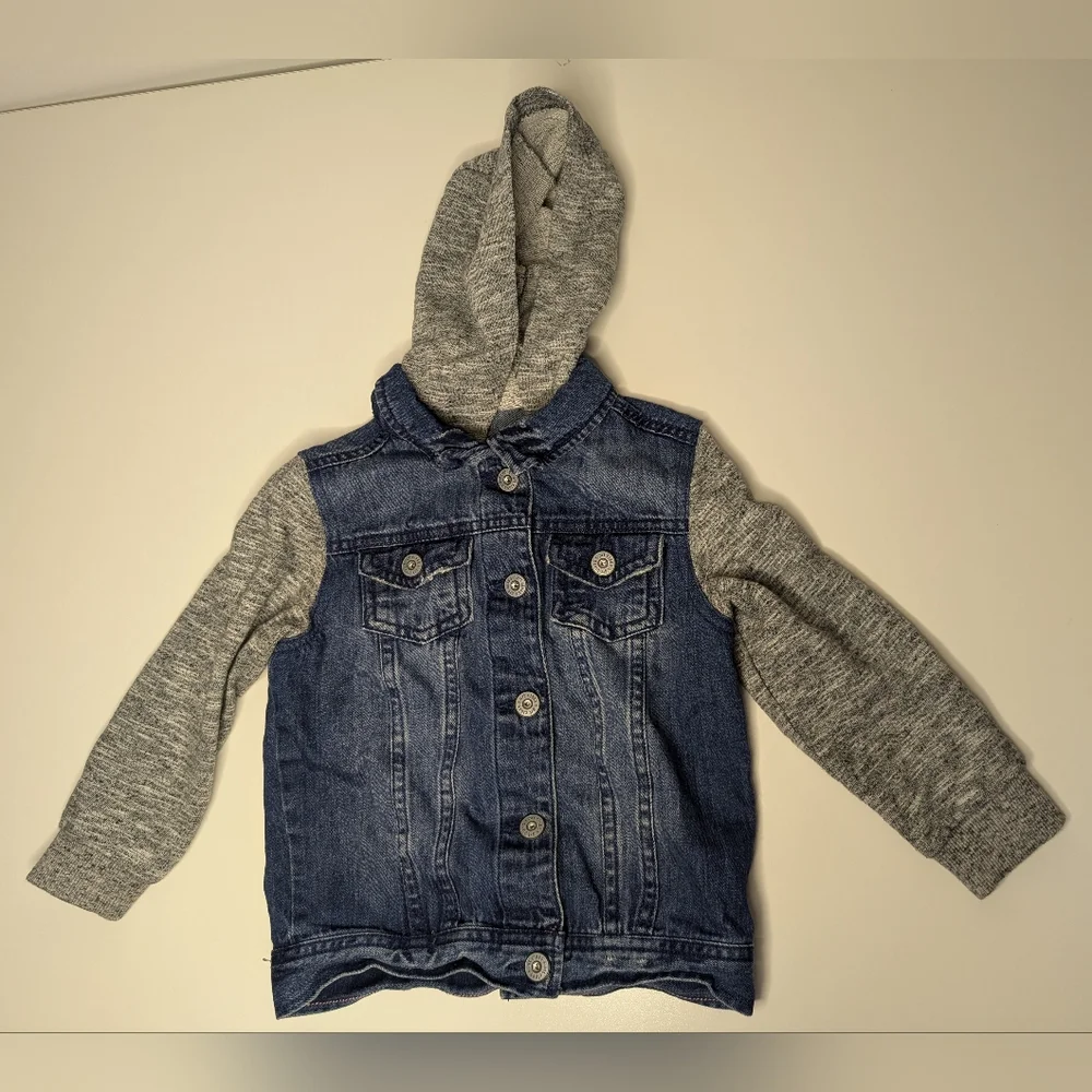 Art Class 3T Distressed Blue Jean Jacket and Hooded Sweatshirt - Picture 1 of 6
